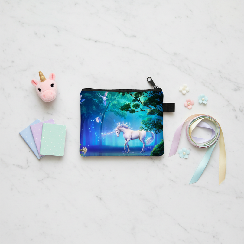 coin purse unicorn - flat-lay