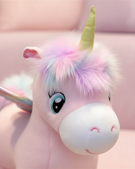 colorful angel wings unicorn plush - detail