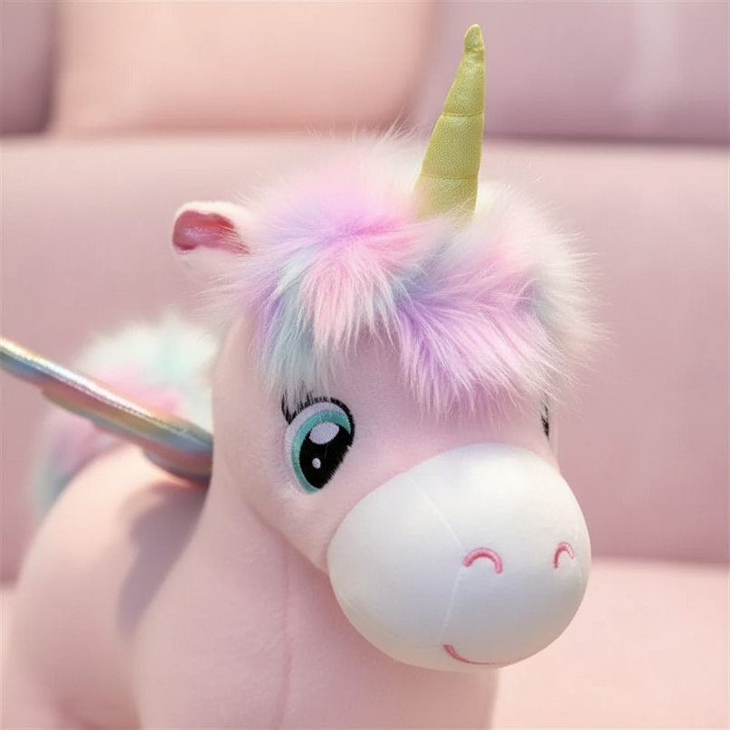 colorful angel wings unicorn plush - detail