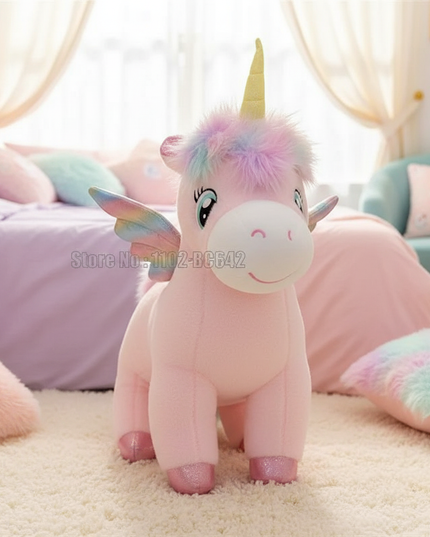 colorful angel wings unicorn plush - lifestyle