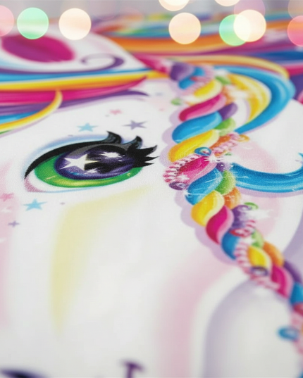 colorful braided bow unicorn bedding - detail