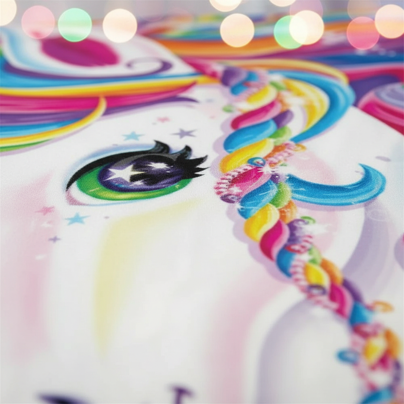 colorful braided bow unicorn bedding - detail