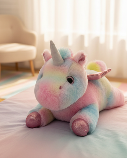 colorful led unicorn plush - lifestyle