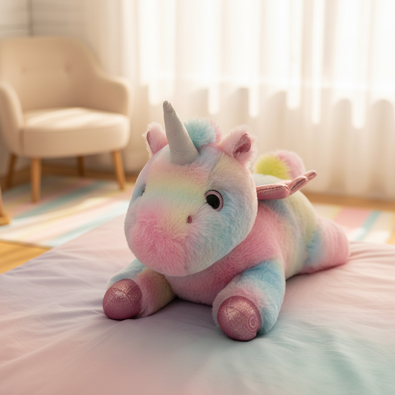 colorful led unicorn plush - lifestyle