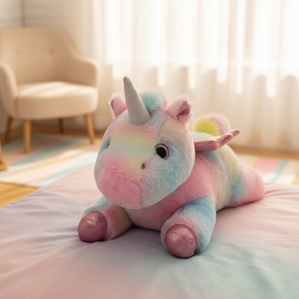 colorful led unicorn plush - lifestyle