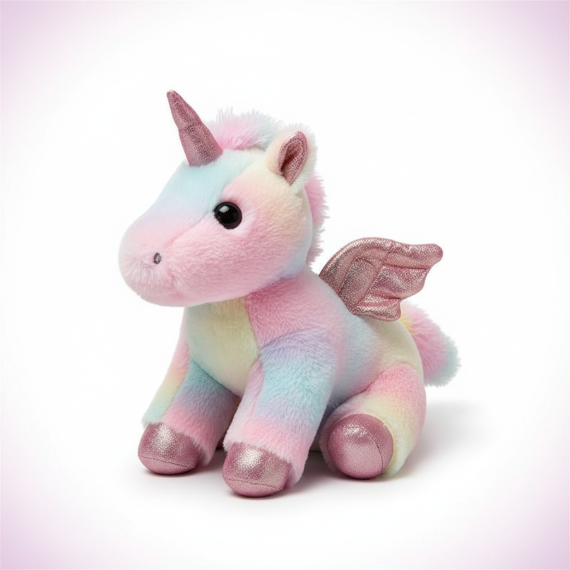 colorful led unicorn plush - white-bg