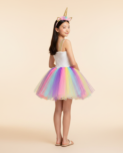 colorful sequin unicorn dress - back
