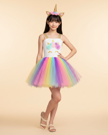 colorful sequin unicorn dress - front