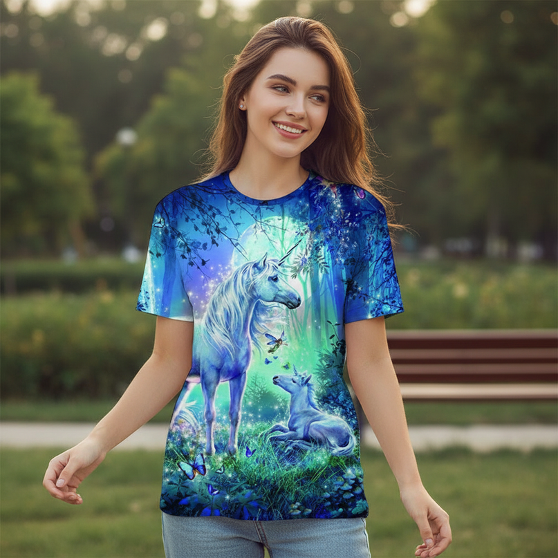 colorful unicorn art shirt - lifestyle