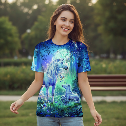 colorful unicorn art shirt - lifestyle