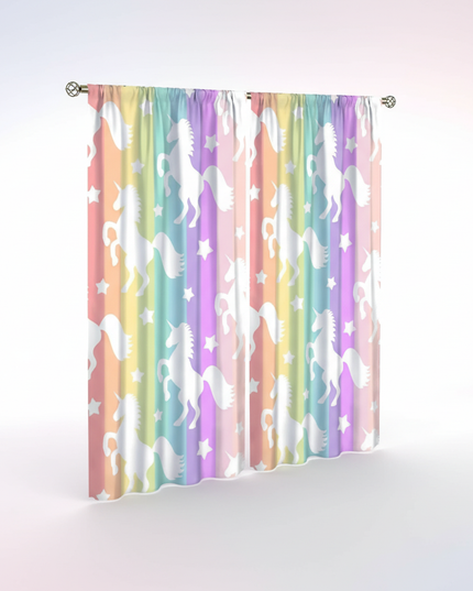 colorful unicorn curtains - white-bg
