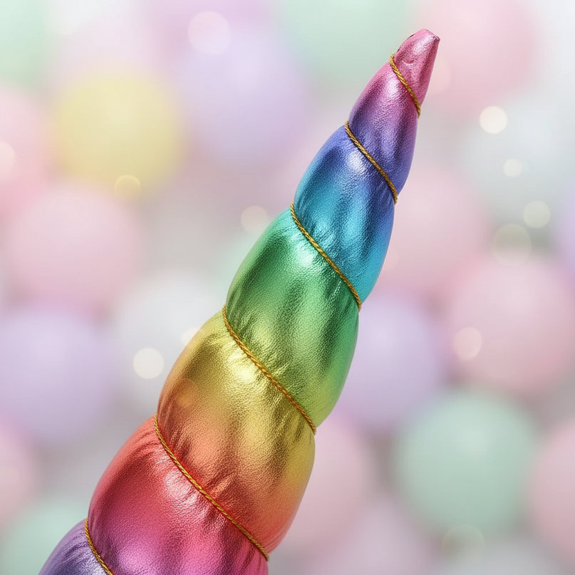 colorful unicorn headband - detail