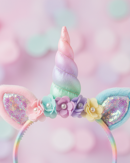 colorful unicorn headband pack - detail