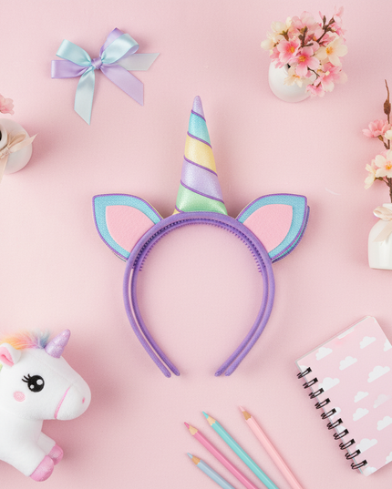 colorful unicorn headband pack - flat-lay