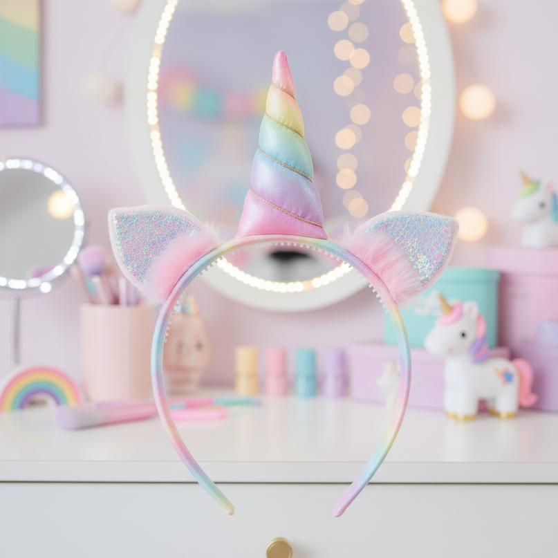 colorful unicorn headband pack - lifestyle
