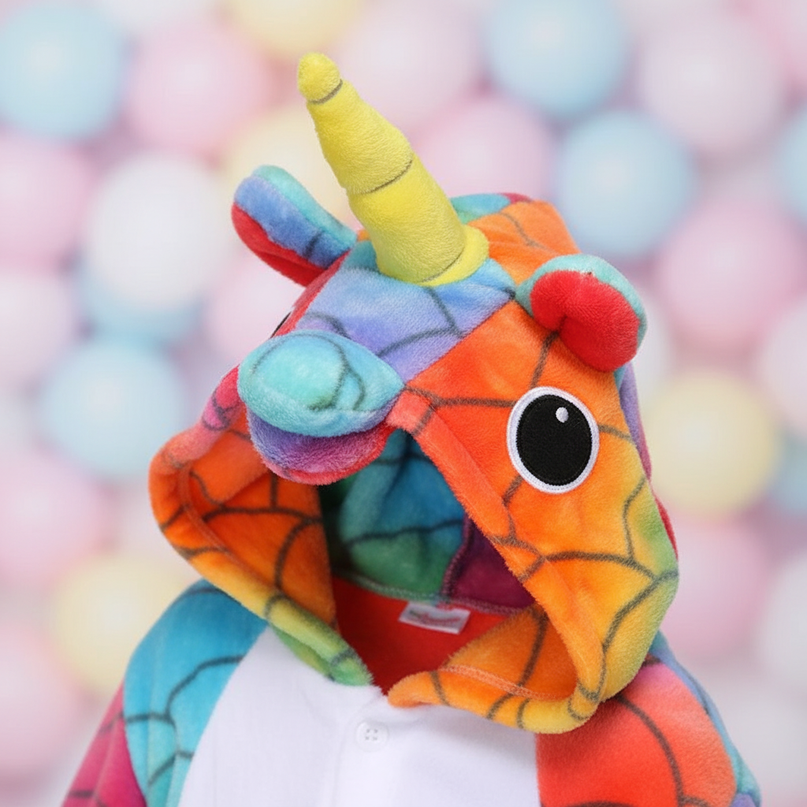 colorful unicorn onesie - detail