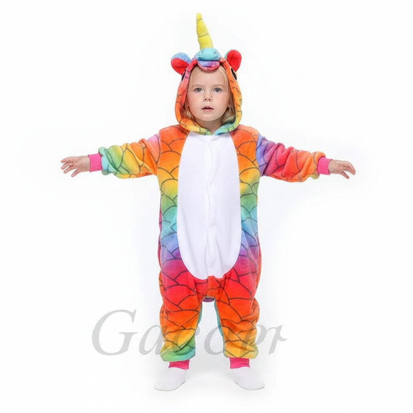 colorful unicorn onesie - white-bg