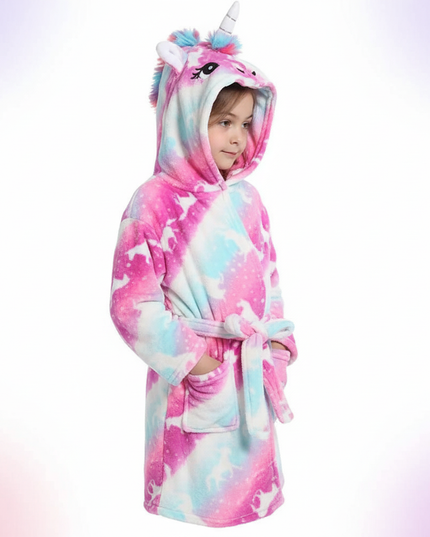 colorful unicorn robe - white-bg