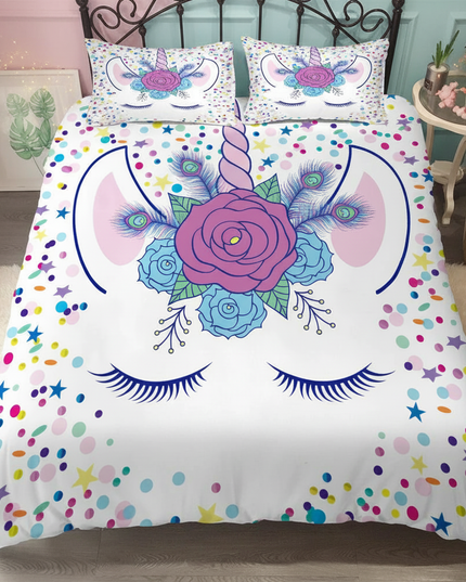 confetti eyelash unicorn bedding - lifestyle