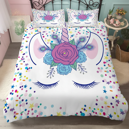 confetti eyelash unicorn bedding - lifestyle