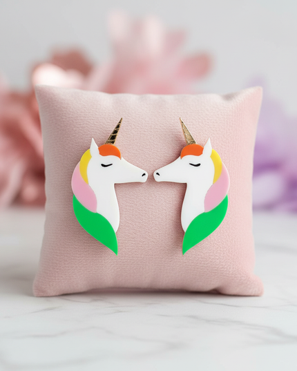 cool unicorn earrings - lifestyle