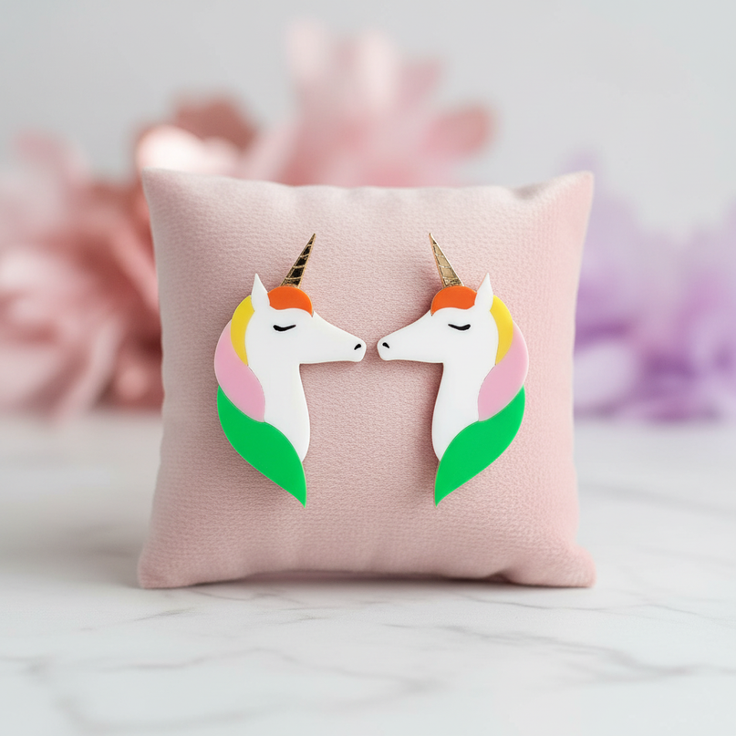 cool unicorn earrings - lifestyle