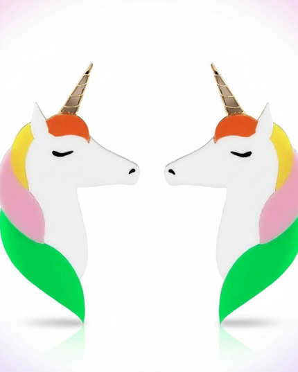 cool unicorn earrings - white-bg