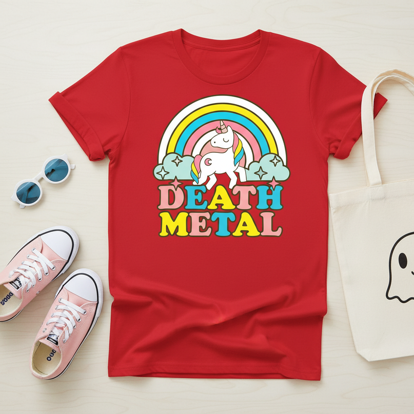 cool unicorn shirts - flat-lay