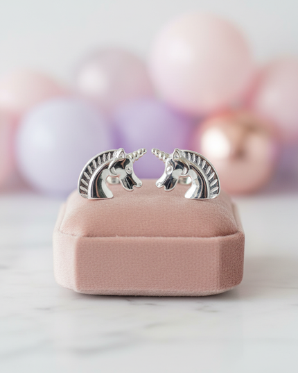 copper unicorn earrings - lifestyle
