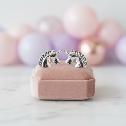 copper unicorn earrings - lifestyle
