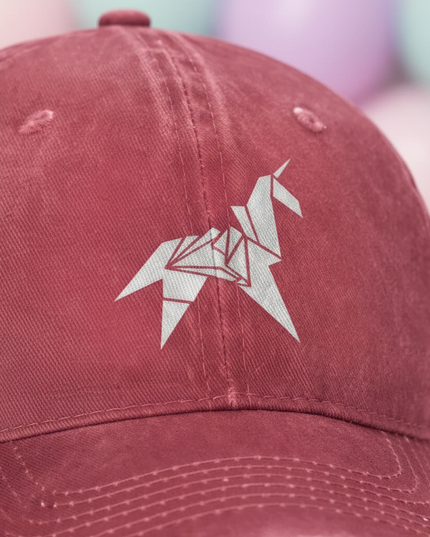 coral unicorn cap - detail