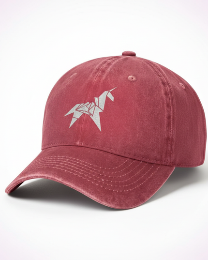 coral unicorn cap - white-bg