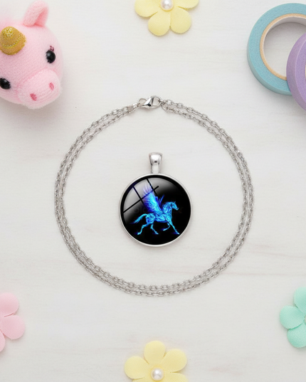 cosmic unicorn necklace - flat-lay