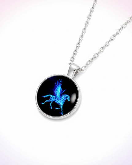 cosmic unicorn necklace - white-bg