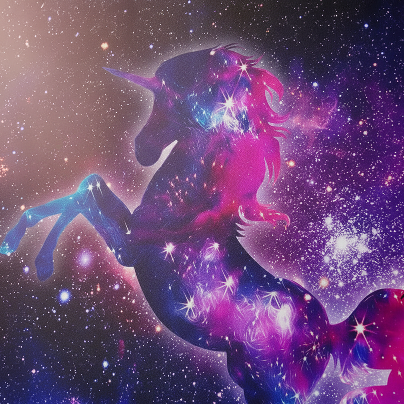 cosmic unicorn shower curtain - detail