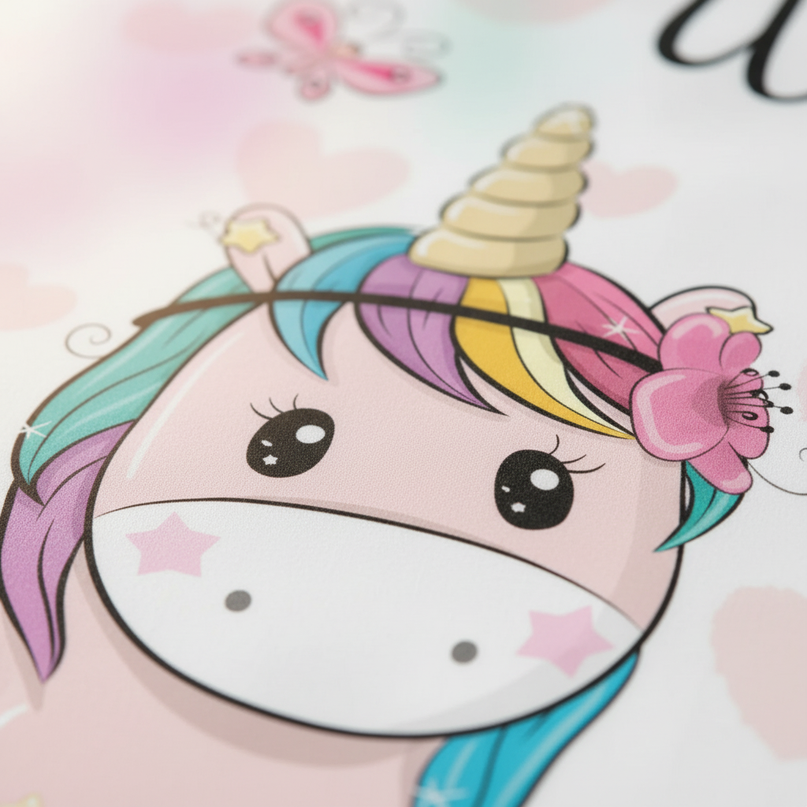 couple unicorn bedding - detail