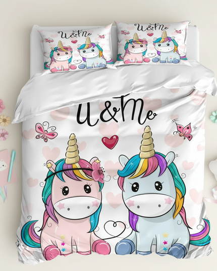couple unicorn bedding - flat-lay
