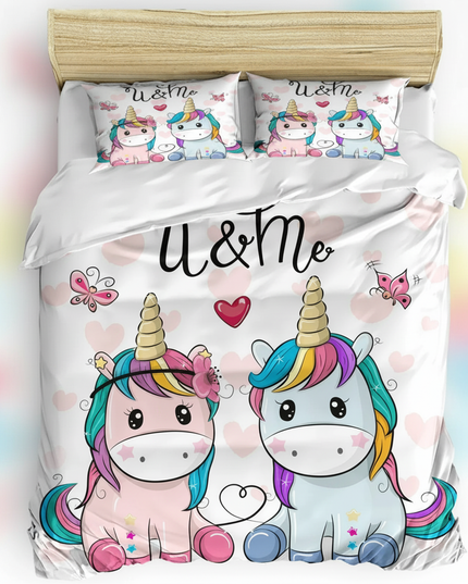 couple unicorn bedding - lifestyle