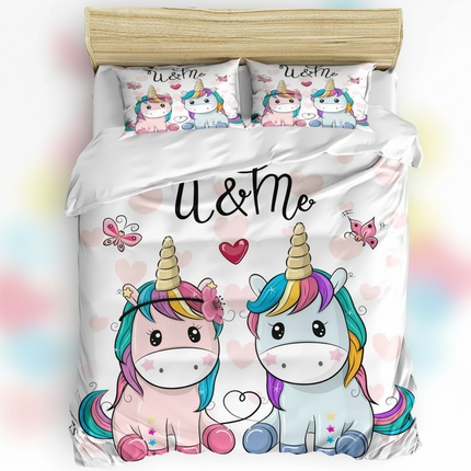 couple unicorn bedding - lifestyle