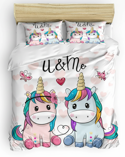 couple unicorn bedding - white-bg