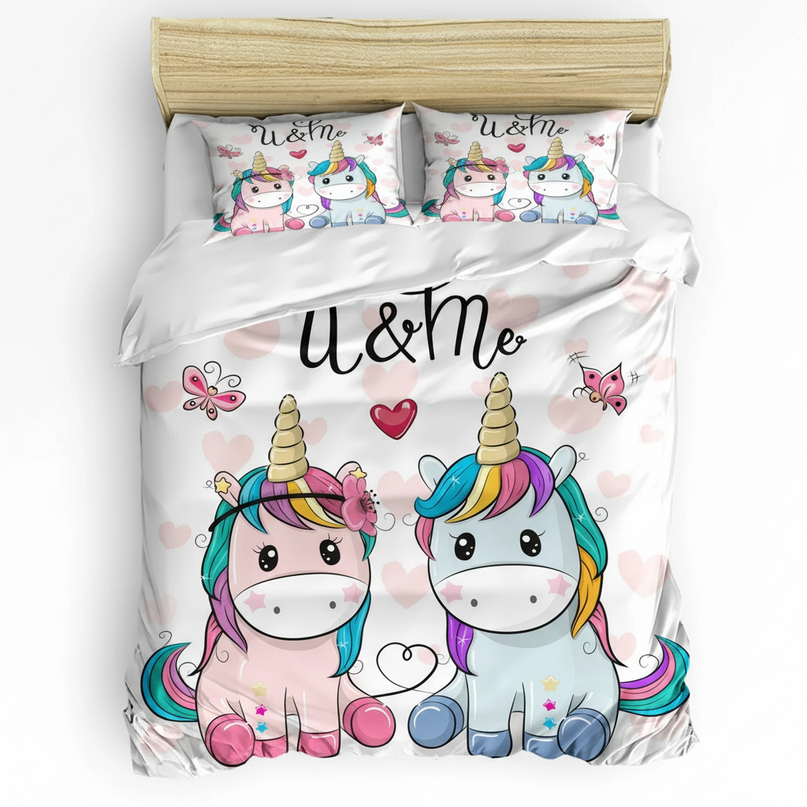 couple unicorn bedding - white-bg