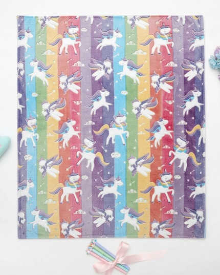 cozy unicorn blanket - flat-lay