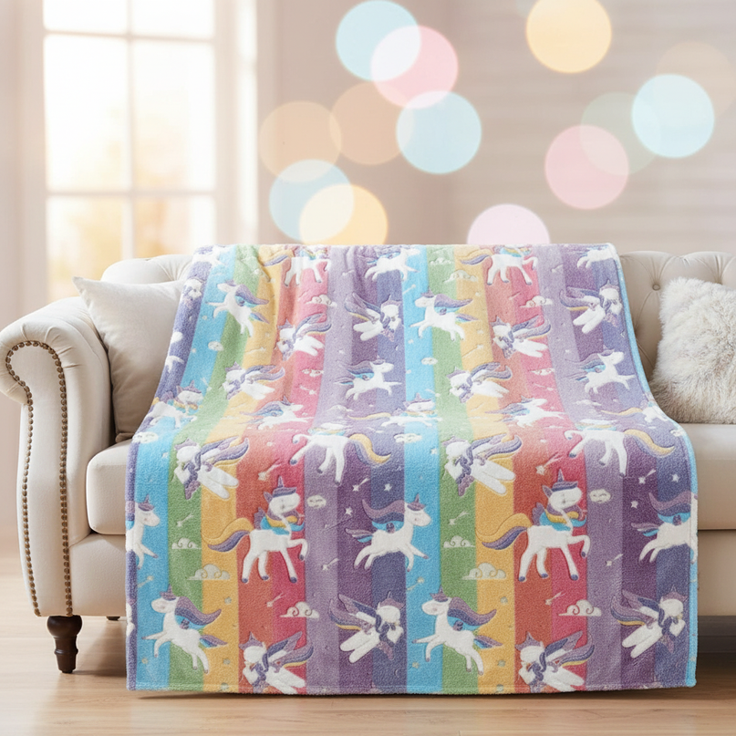 cozy unicorn blanket - lifestyle