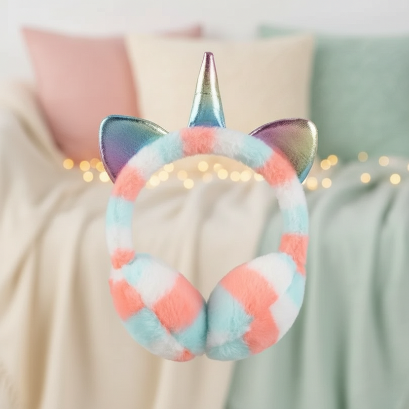 cozy unicorn earmuffs - lifestyle