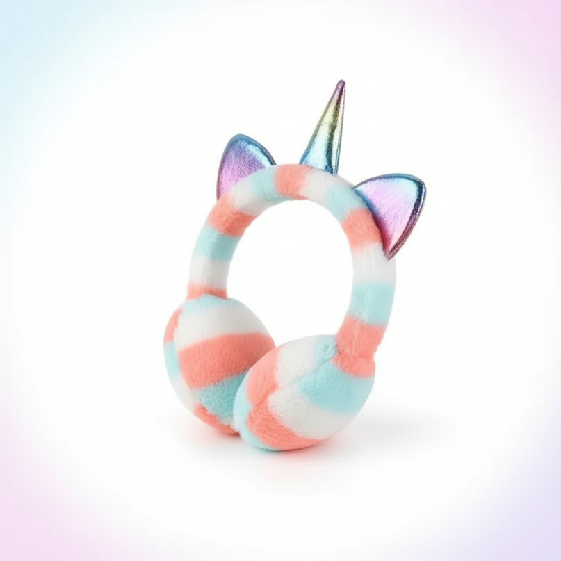 cozy unicorn earmuffs - white-bg