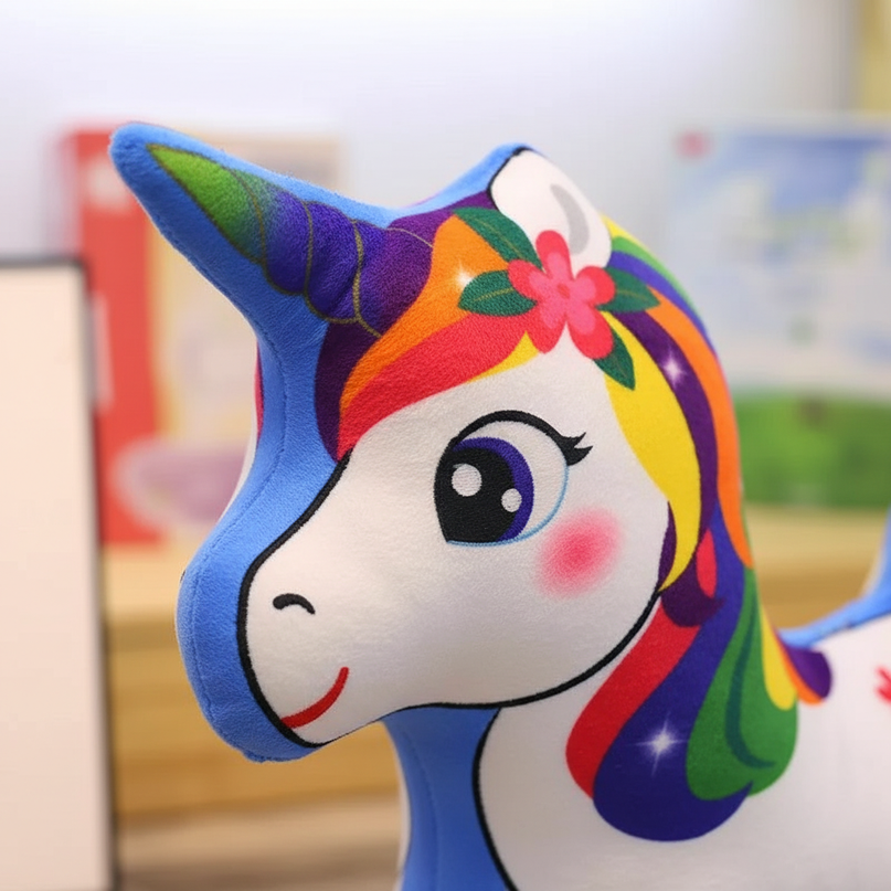 cozy unicorn plush pillow - detail