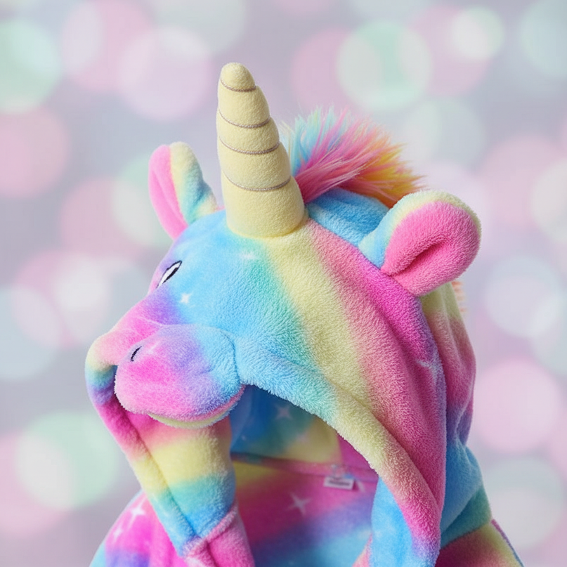 cozy unicorn robe - detail