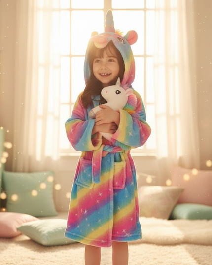 cozy unicorn robe - in-use