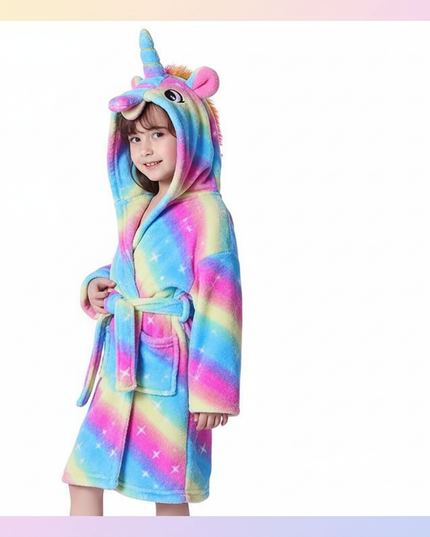 cozy unicorn robe - white-bg