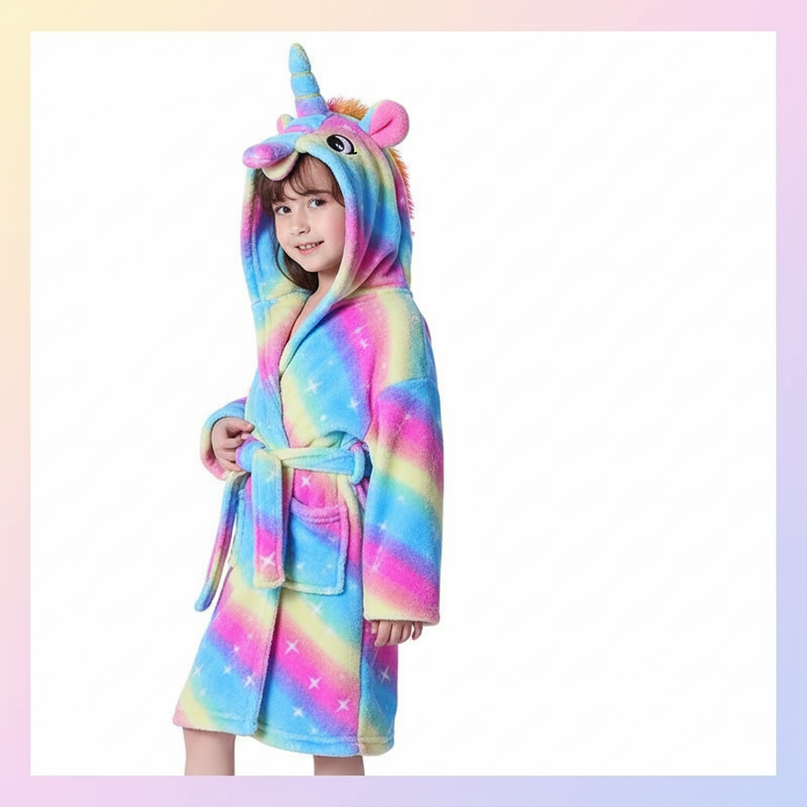 cozy unicorn robe - white-bg